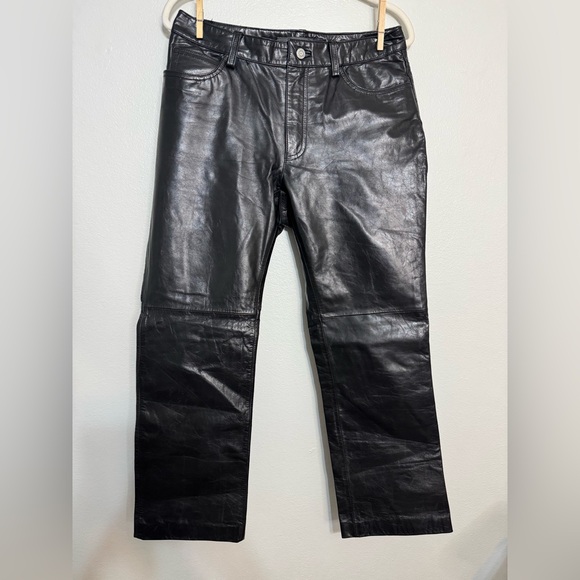 GAP Black Leather Boot Cut Pants - Picture 2 of 6